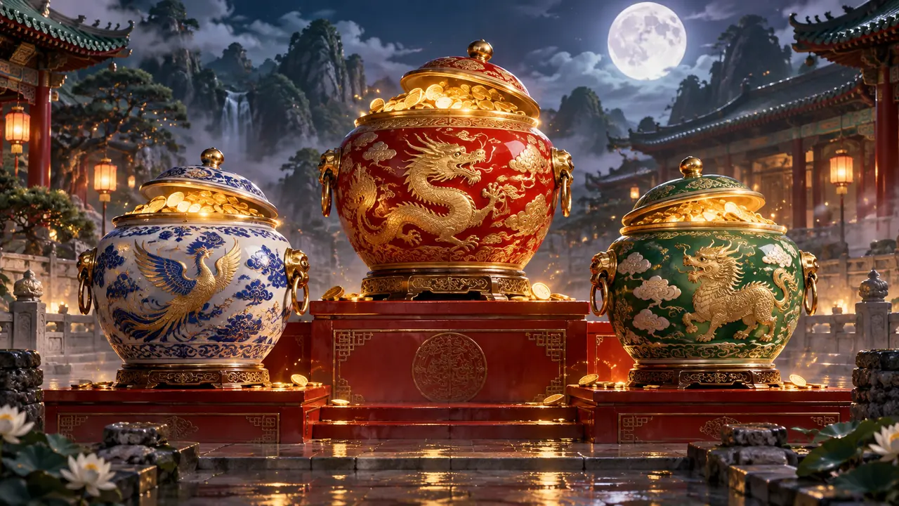 Original editorial scene representing 3 China Pots