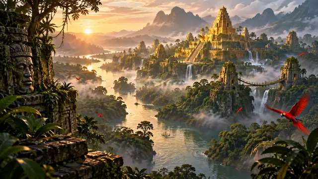 Original editorial scene for Amazon City of Gold