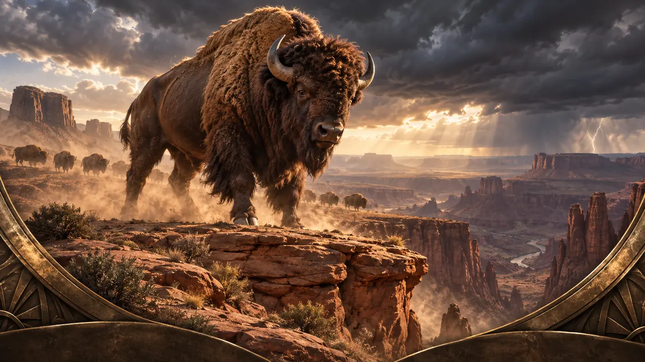Original editorial scene representing Big Wild Buffalo