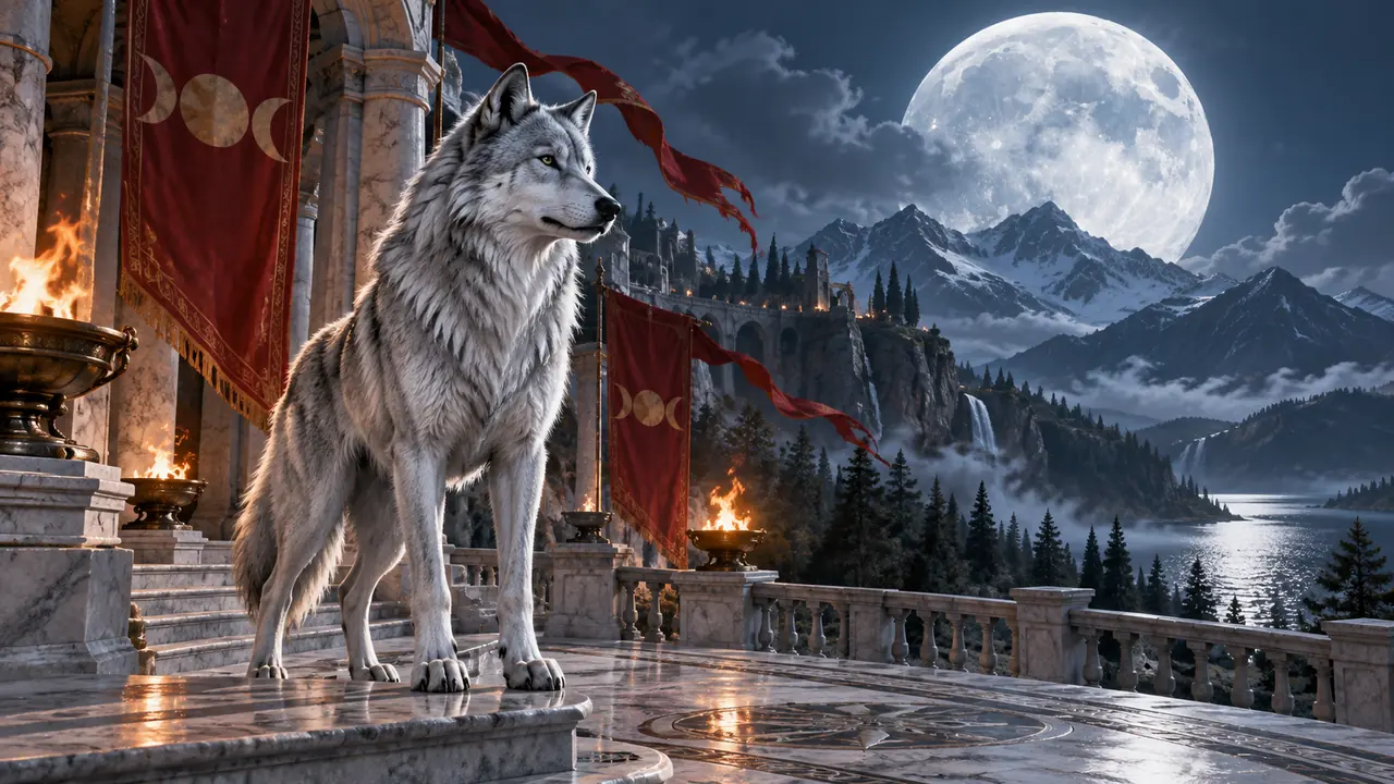 Original editorial scene representing Lady Wolf Moon